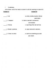 English Worksheet: vocabulary