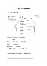 English Worksheet: Example of final exam for starters