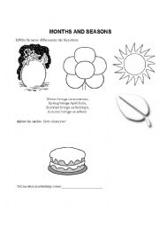 English Worksheet: Months and Seasons