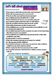 English Worksheet: Lets talk about museums