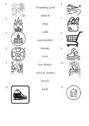 English Worksheet: Places in the town