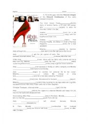 English Worksheet: Devil wears Prada