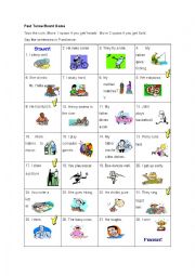 English Worksheet: simple past tense board game