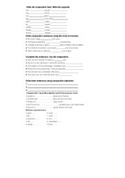 English Worksheet: comparative forms