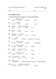 Diagnostic Test 3rd course ESO