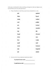 Past and Present verbs - ESL worksheet by Nmeir