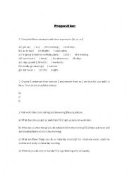 English Worksheet: prepositions worksheet(at,in,on)