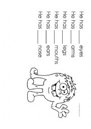 English Worksheet: The Monster has 