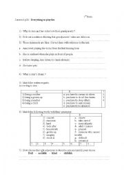 English Worksheet: Lesson 4 For 1st form pupils