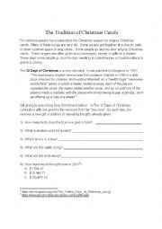 12 Days of Christmas (History and Worksheet)
