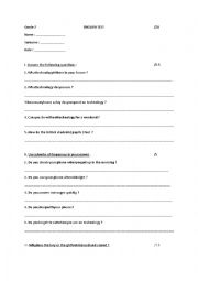 English Worksheet: ONE WEEK WITHOUT TECHNOLOGY 