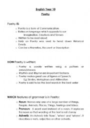 English Worksheet: Poetry