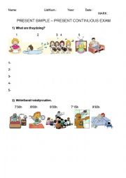 English Worksheet: Present simple-present continuous