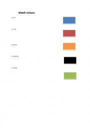 English Worksheet: Match colours