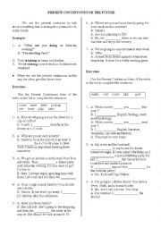 English Worksheet: present cont tense