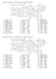 English Worksheet: IRREGULAR VERBS-INFINITIVE AND  SIMPLE PAST