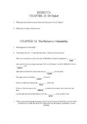 English Worksheet: Rebecca, final chapters