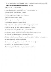 English Worksheet: Tricky mistakes