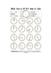 English Worksheet: time worksheet