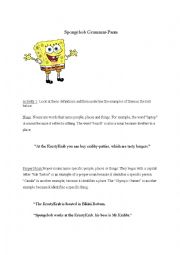 English Worksheet: Spongebob Grammar Pants