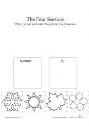 English Worksheet: match seasons