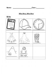 English Worksheet: Miss Bess, Miss Bess