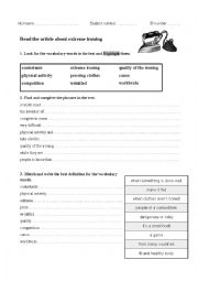 Extreme Ironing - ESL worksheet by madsamjp