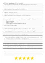 English Worksheet: Film Preferences - Questions