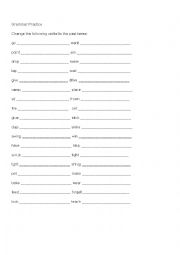 English Worksheet: Simple Past Tense Verbs