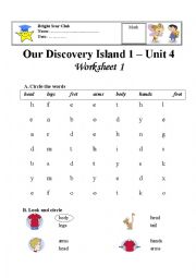 English Worksheet: Our Discovery Island 1 - Unit 4 Worksheet