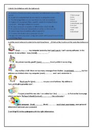 English Worksheet: school and the internet