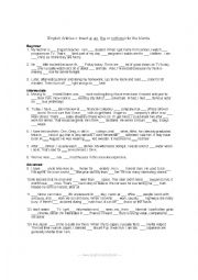 English Worksheet: articles