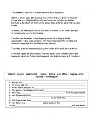 English Worksheet: where does she go after school