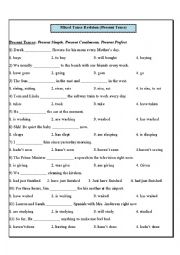 English Worksheet: Tenses