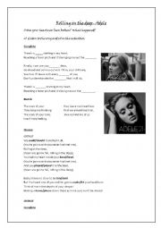 English Worksheet: Rolling in the deep - Adele (Song)