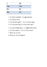 English Worksheet: Possesive adjectives