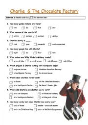 Charlie and the Chocolate Factory worksheets