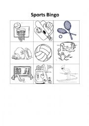 English Worksheet: Bingo about Sports