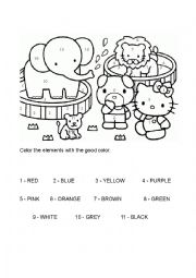 English Worksheet: Hello Kitty color