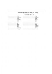 English Worksheet: A/an