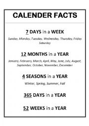 Calendar Facts