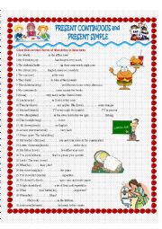 English Worksheet:  Present Simple and Present Continuous