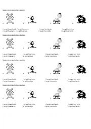 English Worksheet: Complete the monsters