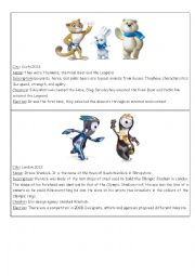 English Worksheet: Olympic Games Mascots