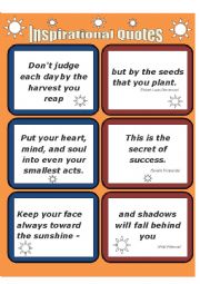 English Worksheet: Quotes-1  INSPIRATIONAL QUOTES