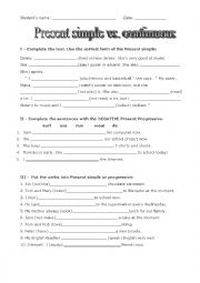 English Worksheet: Present continuous or simple