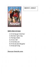 Annie movie worksheet