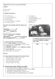 English Worksheet: Adele - Send my love (to your new lover)