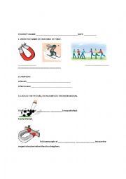 English Worksheet: Types of forces