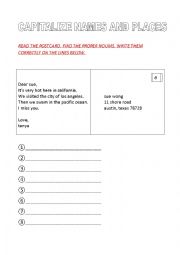 English Worksheet: Names and places